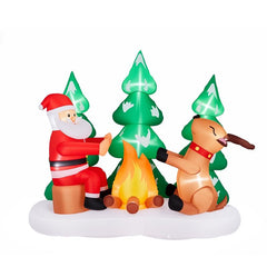 VINGLI Giant Inflatable Christmas Decorations - Lighted Outdoor Santa and Gift Boxes for Festive Cheer