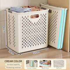 Foldable Laundry Baskets with Wheels Dirty Clothes Basket Large Capacity Cart Bathroom Multifunctional Storage Basket