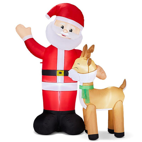 VINGLI Giant Inflatable Christmas Decorations - Lighted Outdoor Santa and Gift Boxes for Festive Cheer