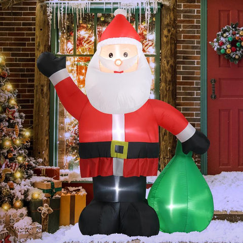 VINGLI Giant Inflatable Christmas Decorations - Lighted Outdoor Santa and Gift Boxes for Festive Cheer