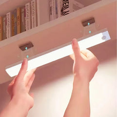 2PCS Wireless Motion-Sensor LED Light Bar, Rechargeable Magnetic Night Light Corridor Kitchen Cabinet Stairs Hallway Wardrobe