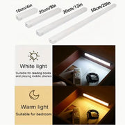 2PCS Wireless Motion-Sensor LED Light Bar, Rechargeable Magnetic Night Light Corridor Kitchen Cabinet Stairs Hallway Wardrobe