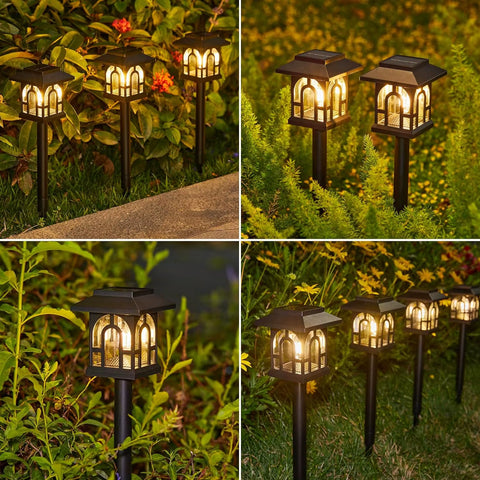 6/10 Pack Solar Pathway Lights Outdoor, Solar Landscape Path Yard Lights, Auto On/Off , for outside Yard Lawn Patio Walkway