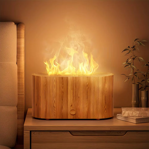 Humidifier Flame Aromatherapy Diffuser Can Add Essential Oils 7 Colour Flame Diffuser Timing USB Desktop Air Humidifier for Home