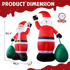 VINGLI Giant Inflatable Christmas Decorations - Lighted Outdoor Santa and Gift Boxes for Festive Cheer