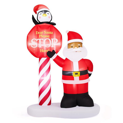 VINGLI Giant Inflatable Christmas Decorations - Lighted Outdoor Santa and Gift Boxes for Festive Cheer