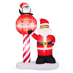 VINGLI Giant Inflatable Christmas Decorations - Lighted Outdoor Santa and Gift Boxes for Festive Cheer