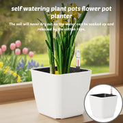 Self Watering Plant Pot Lazy Flower Pot Automatic Planter Automatic Water-Absorbing Flowerpot with Water Level Indicator