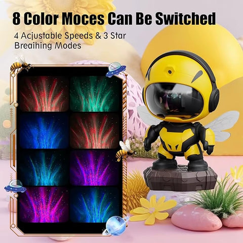 Bee Galaxy Projector,Star Projector Galaxy Night Light,Starry Nebula Ceiling LED Lamp with Timer and Remote ,Kids Room Decor