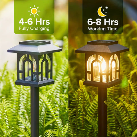 6/10 Pack Solar Pathway Lights Outdoor, Solar Landscape Path Yard Lights, Auto On/Off , for outside Yard Lawn Patio Walkway