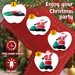 VINGLI Giant Inflatable Christmas Decorations - Lighted Outdoor Santa and Gift Boxes for Festive Cheer