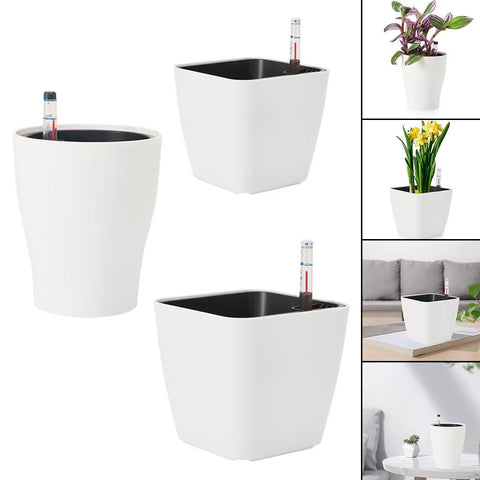 Self Watering Plant Pot Lazy Flower Pot Automatic Planter Automatic Water-Absorbing Flowerpot with Water Level Indicator
