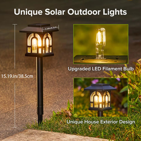 6/10 Pack Solar Pathway Lights Outdoor, Solar Landscape Path Yard Lights, Auto On/Off , for outside Yard Lawn Patio Walkway
