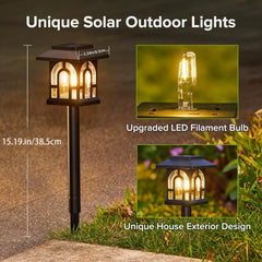 6/10 Pack Solar Pathway Lights Outdoor, Solar Landscape Path Yard Lights, Auto On/Off , for outside Yard Lawn Patio Walkway