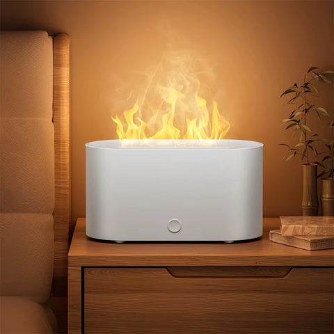 Humidifier Flame Aromatherapy Diffuser Can Add Essential Oils 7 Colour Flame Diffuser Timing USB Desktop Air Humidifier for Home